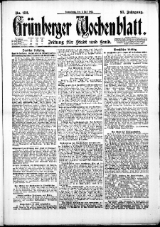 Gr&uuml;nberger Wochenblatt: Zeitung f&uuml;r Stadt und Land, No. 152. ( 2. Juli 1921 )