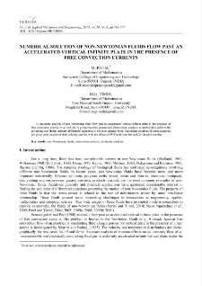 Numerical solution of non-Newtonian fluids flow past an accelerated vertical infinite plate in the presence of free convection currents