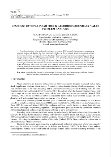Response of non-linear shock absorbers-boundary value problem analysis