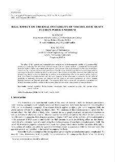 Hall effect on thermal instability of viscoelastic dusty fluid in porous medium