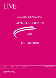 International Journal of Applied Mechanics and Engineering (IJAME), volume 18, number 4 (2013) - spis treści