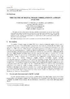 The use the of digital image correlation in a strain analysis