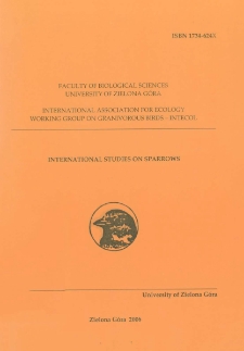International Studies on Sparrows, vol. 32 (2007) - spis treści