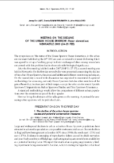 Meeting on the decline of the urban House Sparrow "Passer domesticus": Newcastle 2009 (24-25 Feb)