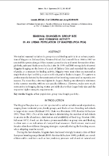 Seasonal changes in group size and foraging activity in an urban population of Magpies ("Pica pica")