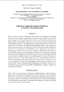 Decline of Jackdaws Corvus monedula in the city of Zielona Góra