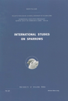 International Studies on Sparrows, vol. 38 (2014) - spis treści