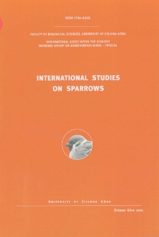 International Studies on Sparrows, vol. 39 (2015) - spis treści