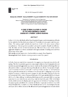 A case of beak injuries in chicks of the Raza Espanola Canary caused by a parent during rearing