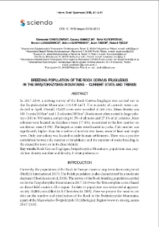 Breeding population of the Rook "Corvus frugilegus" in the Świętokrzyskie Mountains - current state and trends