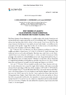 First records of leucistic House Sparrows ("Passer domesticus") in the Andaman and Nicobar Islands, India
