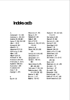 Pedagogika specjalna: od tradycji do wsp&oacute;łczesności - indeks os&oacute;b