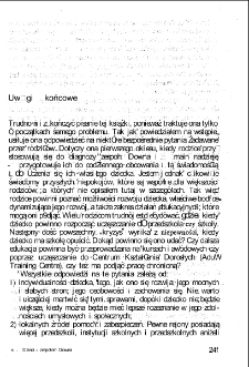 Dzieci z zespołem Downa: poradnik dla rodzic&oacute;w - uwagi końcowe