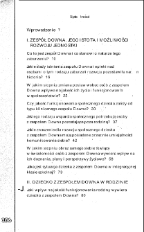 Zespół Downa: księga pytań i odpowiedzi - spis treści