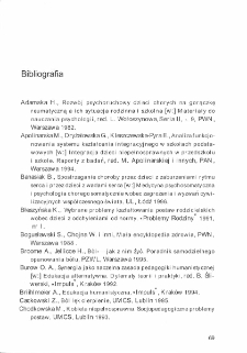 Psychoemocjonalne i wychowawcze problemy dzieci przewlekle chorych - bibliografia