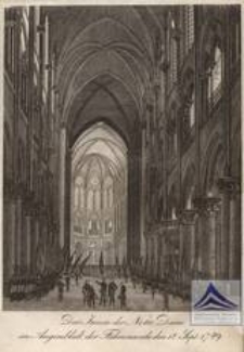 Das Innere der Notre Dame im Augenblick der Fahnenweiheden 12 Sept. 1789
