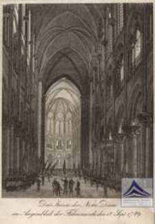 Das Innere der Notre Dame im Augenblick der Fahnenweiheden 12 Sept. 1789