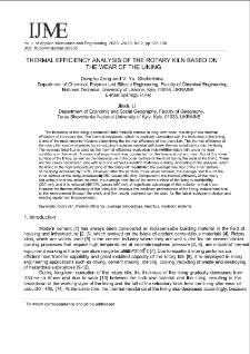 Thermal efficiency analysis of the rotary kiln based on the wear of the lining
