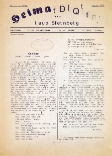 Heimatblätter für das Land Sternberg, nr. 1 (Januar 1925)