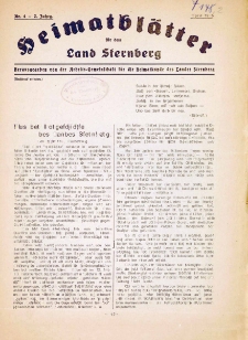 Heimatblätter für das Land Sternberg, nr. 4 (April 1925)