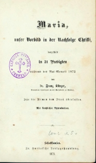 Maria, unser Vorbild in der Nachfolge Christi