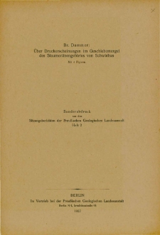 Über Druckerscheinungen im Geschiebemergel des Staumoränengebietes von Schwiebus
