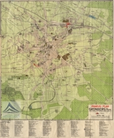 Zielona Góra [mapa] / Pharus-Plan Grünberg i[n] Schl[esien]