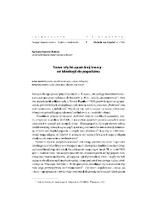 New forces of the Spanish left - from the ideology to populizm = Nowe siły hiszpańskiej lewicy - od ideologii do populizmu