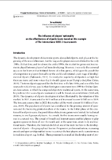 The influence of players` nationality on the effectiveness of eSports teams based on the example of The International DOTA 2 tournaments