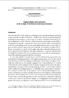 Regional identity and its protection on the example of the Valencian Autonomous Community