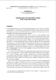 Protection status of the Sami identity in Finland in the first years after accession