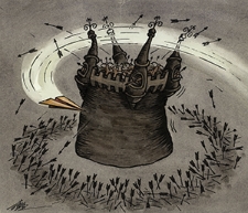 Zamek [2] : VI Otwarty Międzynarodowy Konkurs na Rysunek Satyryczny / Run Tang Li