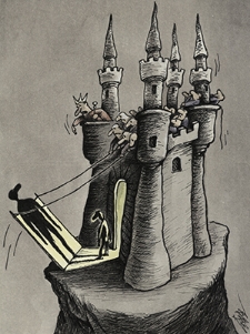 Zamek [3] : VI Otwarty Międzynarodowy Konkurs na Rysunek Satyryczny / Run Tang Li