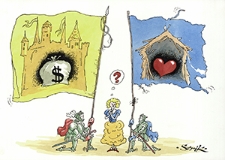 Zamek [2] : VI Otwarty Międzynarodowy Konkurs na Rysunek Satyryczny / Serik Kulmeshkenov