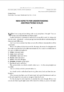 New aspects for understanding and practicing scales = Nowe aspekty rozumienia i ćwiczenia skal