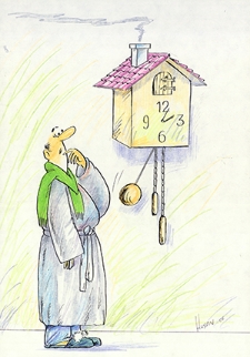 Ochrona przed chłodem i upałem [2] : VIII Otwarty Międzynarodowy Konkurs na Rysunek Satyryczny / Husan M. Sodiqov