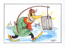 Ochrona przed chłodem i upałem [3] : VIII Otwarty Międzynarodowy Konkurs na Rysunek Satyryczny / Tadeusz Krotos