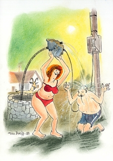 Ochrona przed chłodem i upałem [2] : VIII Otwarty Międzynarodowy Konkurs na Rysunek Satyryczny / Miro Ďurža