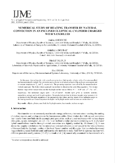 Numerical study of heating transfer by natural convection in an inclined elliptical cylinder charged with nanofluid