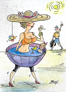 Ochrona przed chłodem i upałem : VIII Otwarty Międzynarodowy Konkurs na Rysunek Satyryczny / Valery Lyutov