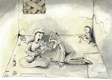 Ochrona przed chłodem i upałem [3] : VIII Otwarty Międzynarodowy Konkurs na Rysunek Satyryczny / Mahboube Khalili