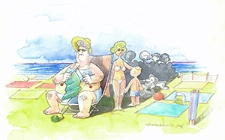 Ochrona przed chłodem i upałem [1] : VIII Otwarty Międzynarodowy Konkurs na Rysunek Satyryczny / Jarosław Łuczkiewicz