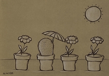 Ochrona przed chłodem i upałem [2] : VIII Otwarty Międzynarodowy Konkurs na Rysunek Satyryczny / Neda Tanhaei Moghaddam