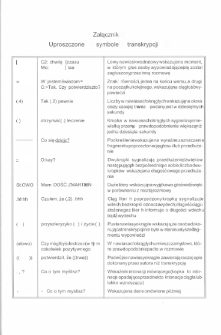 Prowadzenie badań jakościowych - załacznik. Uproszczone symbole transkrypcji