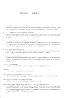 Prowadzenie badań jakościowych - słownik terminów