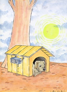 Ochrona przed chłodem i upałem [2] : VIII Otwarty Międzynarodowy Konkurs na Rysunek Satyryczny / Zaenal Abidin