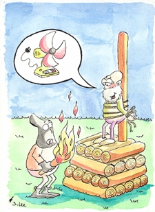 Ochrona przed chłodem i upałem : VIII Otwarty Międzynarodowy Konkurs na Rysunek Satyryczny / Jabbar Abdolee