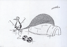 Ochrona przed chłodem i upałem : VIII Otwarty Międzynarodowy Konkurs na Rysunek Satyryczny / Gerald Peigneuix