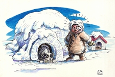 Ochrona przed chłodem i upałem [2] : VIII Otwarty Międzynarodowy Konkurs na Rysunek Satyryczny / Alejandro "Ate" Tempesta Tastás