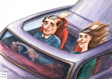 Ochrona przed chłodem i upałem [1] : VIII Otwarty Międzynarodowy Konkurs na Rysunek Satyryczny / Bobi&scaron;a Todorović